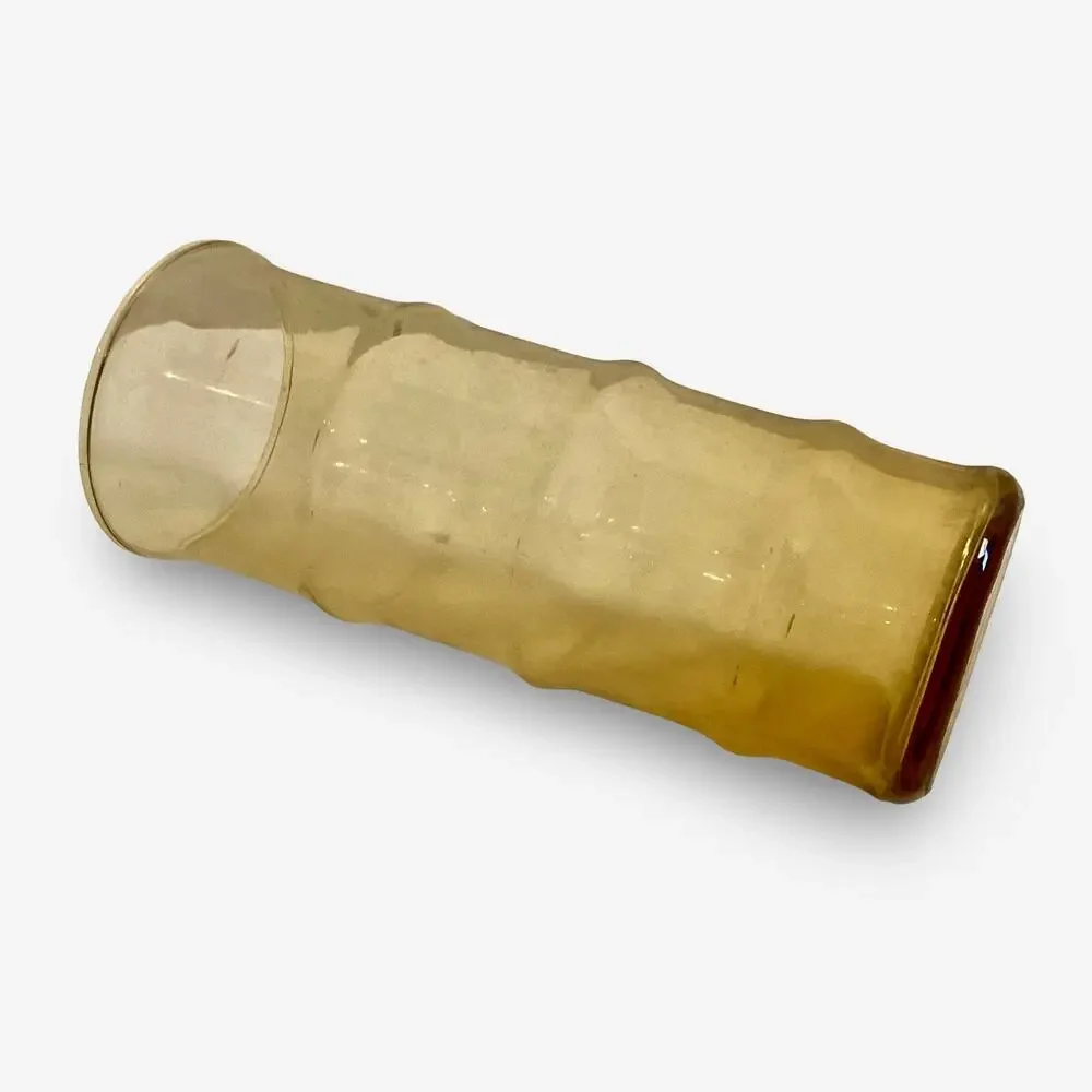 Amber Glass Textured Flower Vase